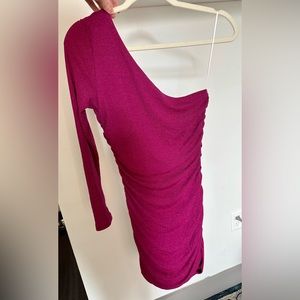Hello Molly pink shimmer one shoulder dress | size 6